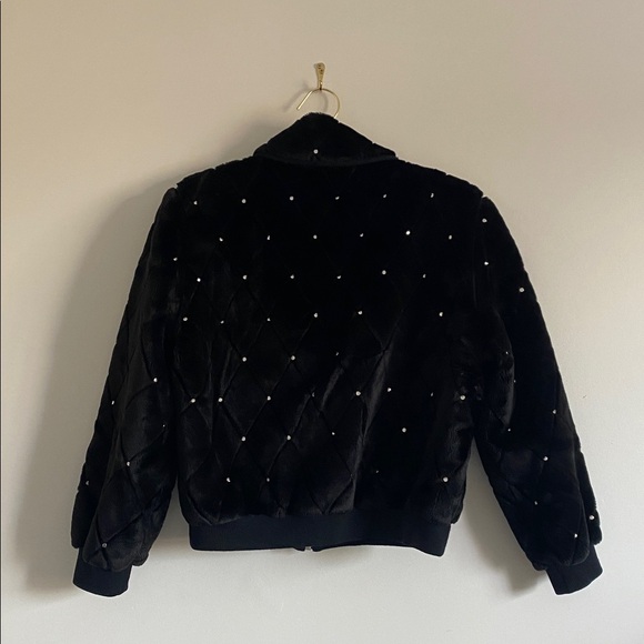 St. John Quilted Faux Fur Studded Convertible Vest/Bomber • Size S - Picture 13 of 16
